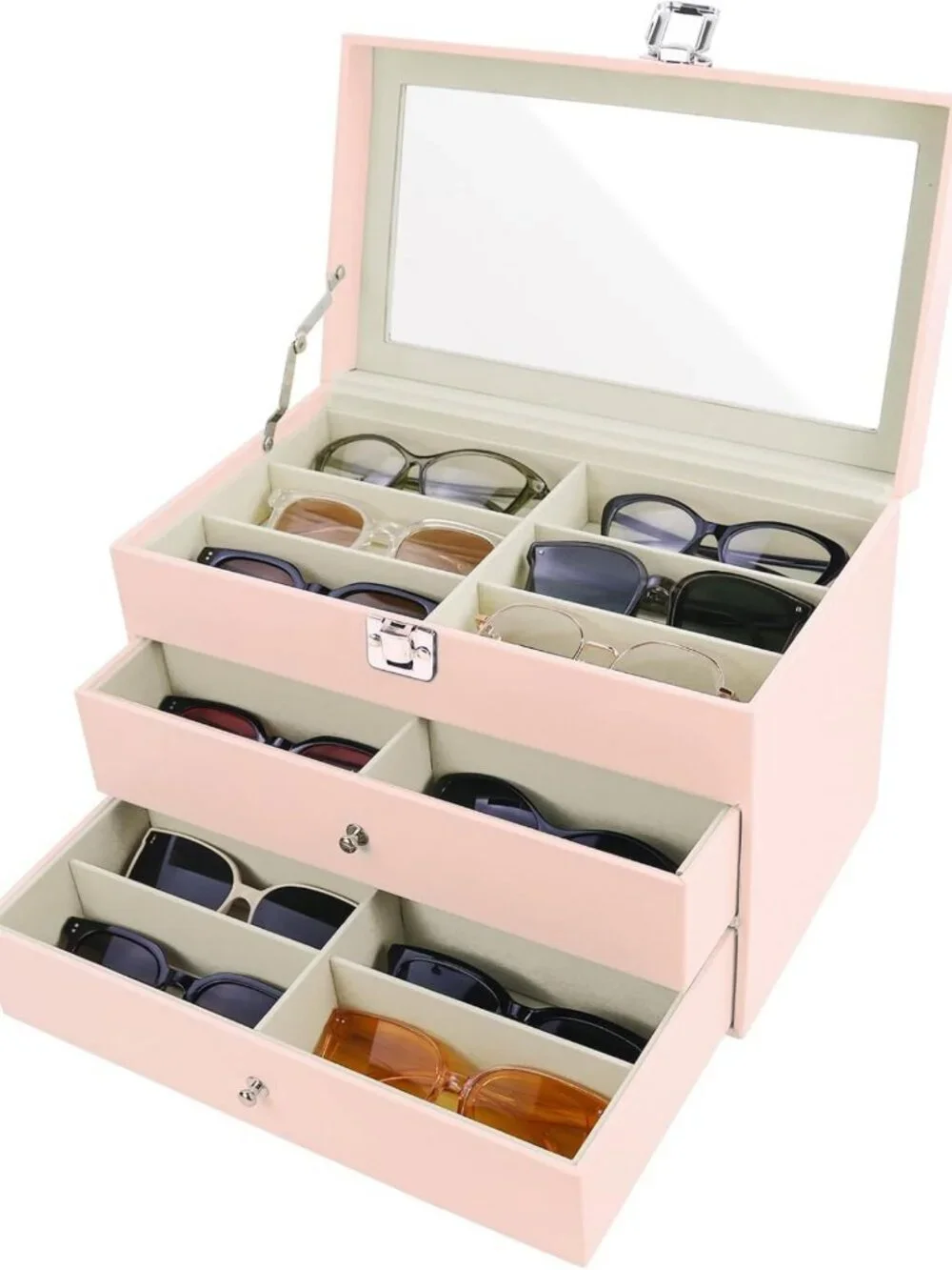 Sunglasses Organizer with 18/20 Slots - Stylish Eyewear Storage Case for Men